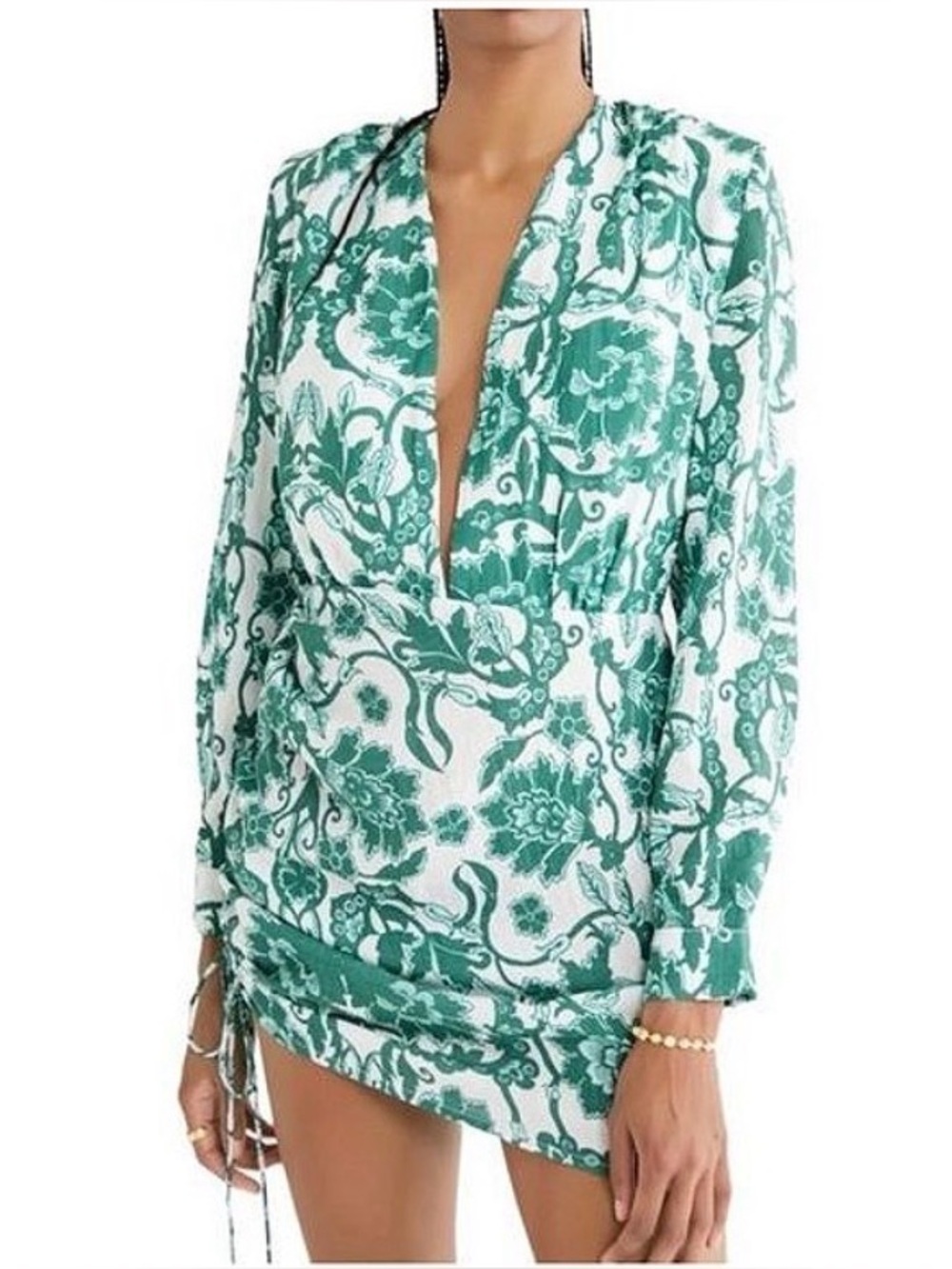 Rumer the Label Bodhi Long Sleeve Plunge Mini Dress XS